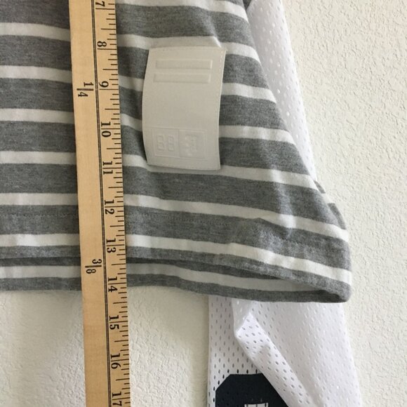 Phenomenon Japanese Streetwear Brand Y2K One Size Gray/White Striped Cropped Top - Picture 6 of 14